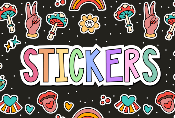 Multicoloured Stickers: The Bold Display Font That Radiates Joy