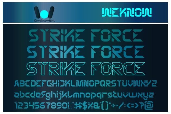 Strike Force: The Techno-Sci-Fi Font for Bold Visual Identity